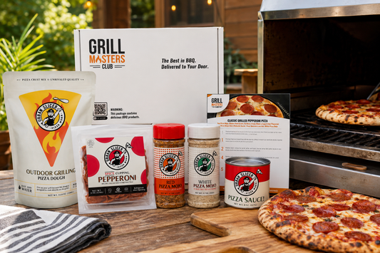 Pitmaster's Grilled Pizza Kit – Outdoor Pizza Bundle w/ Dough, Sauce, Pepperoni & Seasonings by Urban Slicer Pizza Worx