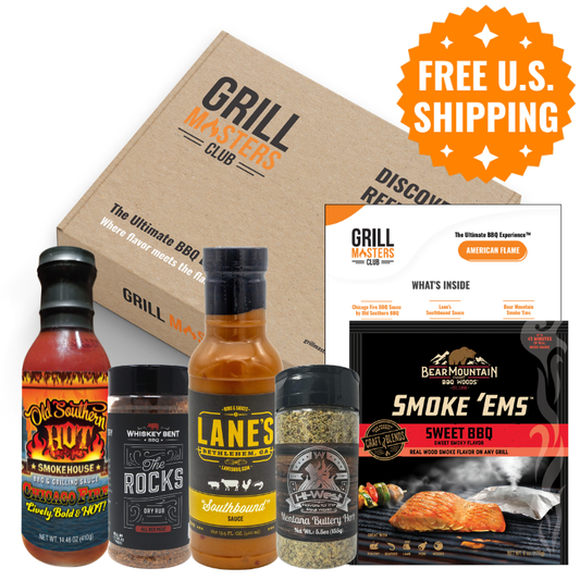 "American Flame" BBQ Box - Regional Barbecue Sauce & Rub Bundle with Recipes