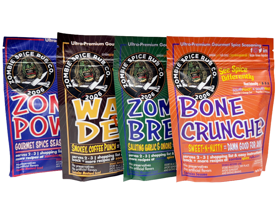 Zombie Spice Rub 4-Pack Gift Set: All-Purpose Spice Blends for Cooking