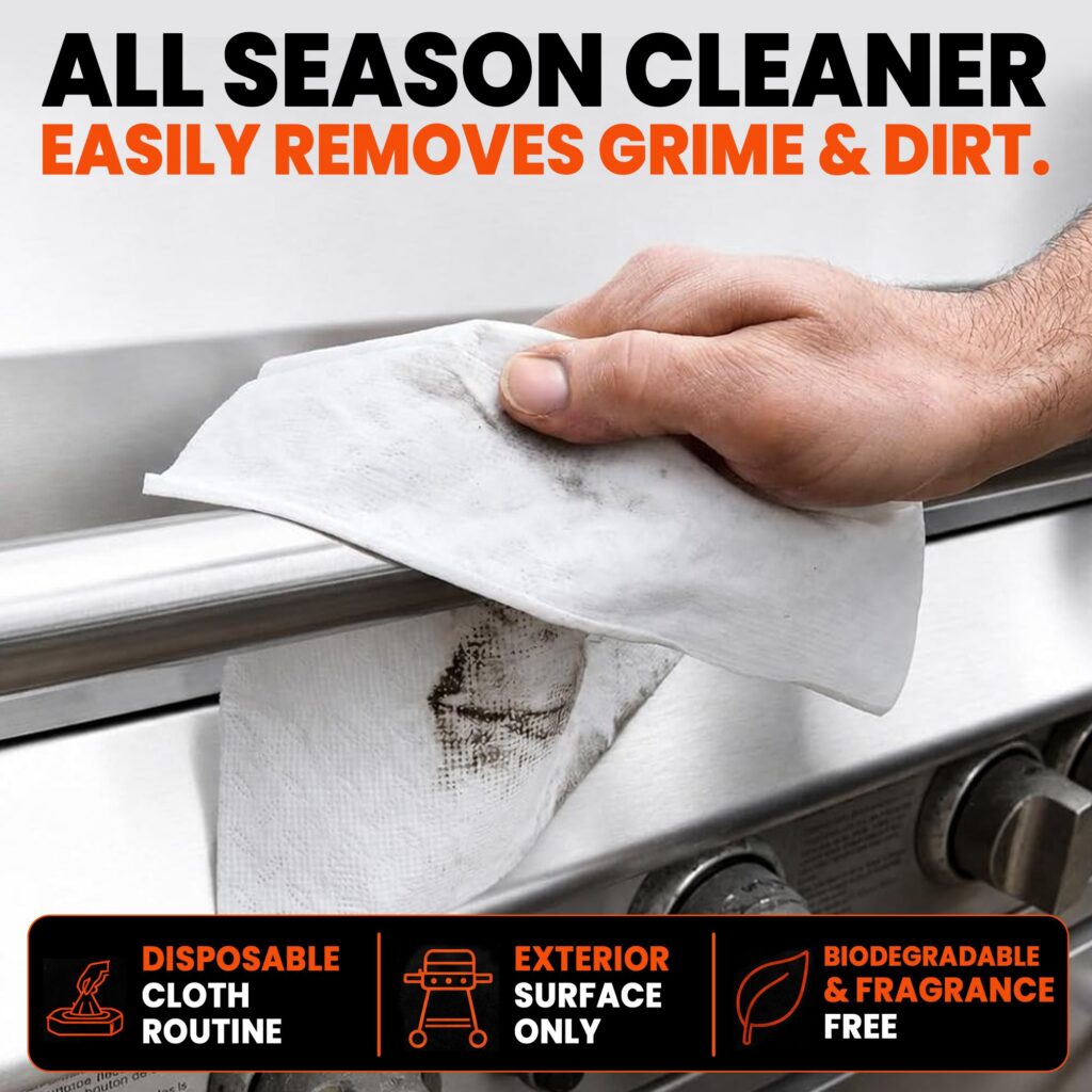 Q-Swiper® Exterior-Clean Moist Grill Cloths, 50 Count (10.5" x 8.5") by Proud Grill