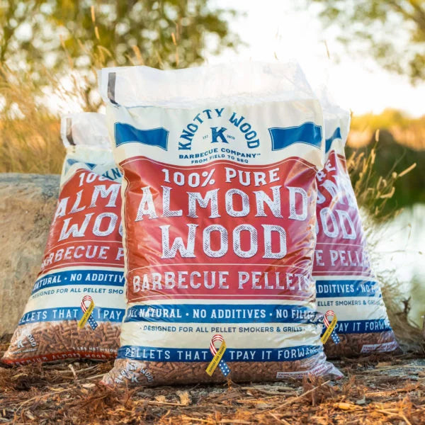 100% Pure Almond Wood Barbecue Pellets by Knotty Wood (20lb)