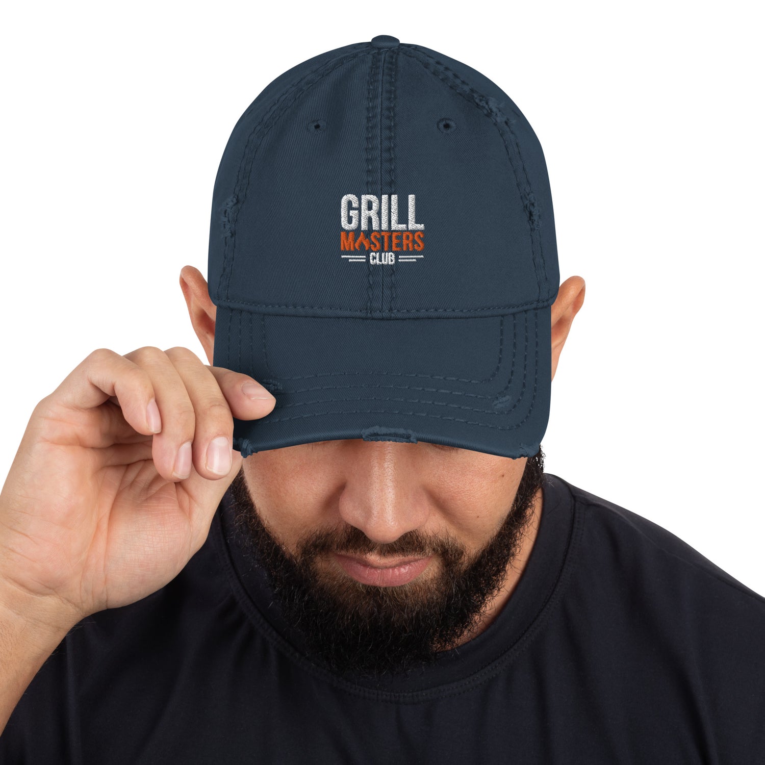 Grill Masters Club Distressed Dad Hat - White Logo (Free US Shipping)