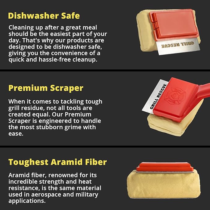 Premium Steam-Powered Grill Brush & Scraper by Grill Rescue