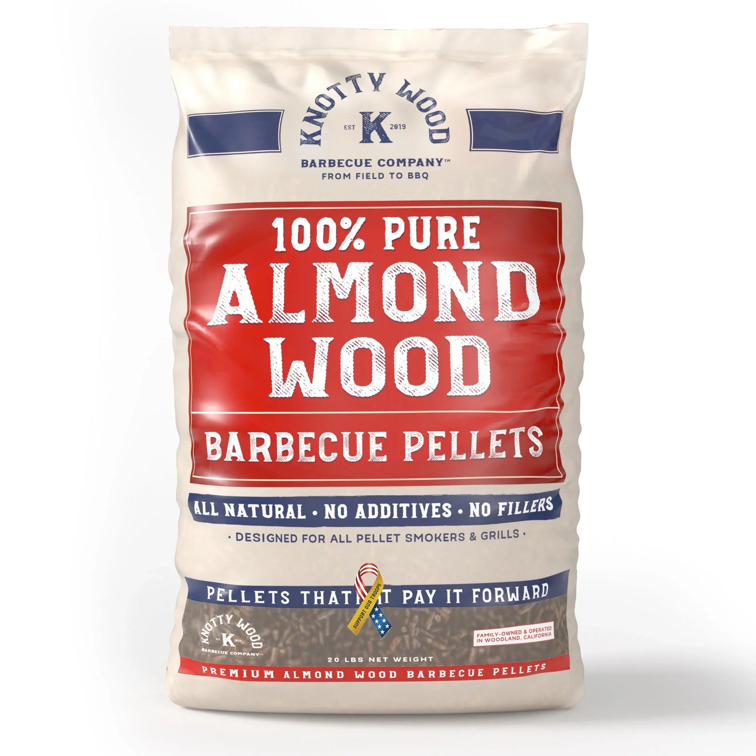 2 Pack: 100% Pure Almond Wood & Almond Cabernet Barbecue Pellets by Knotty Wood (2 x 20lb)