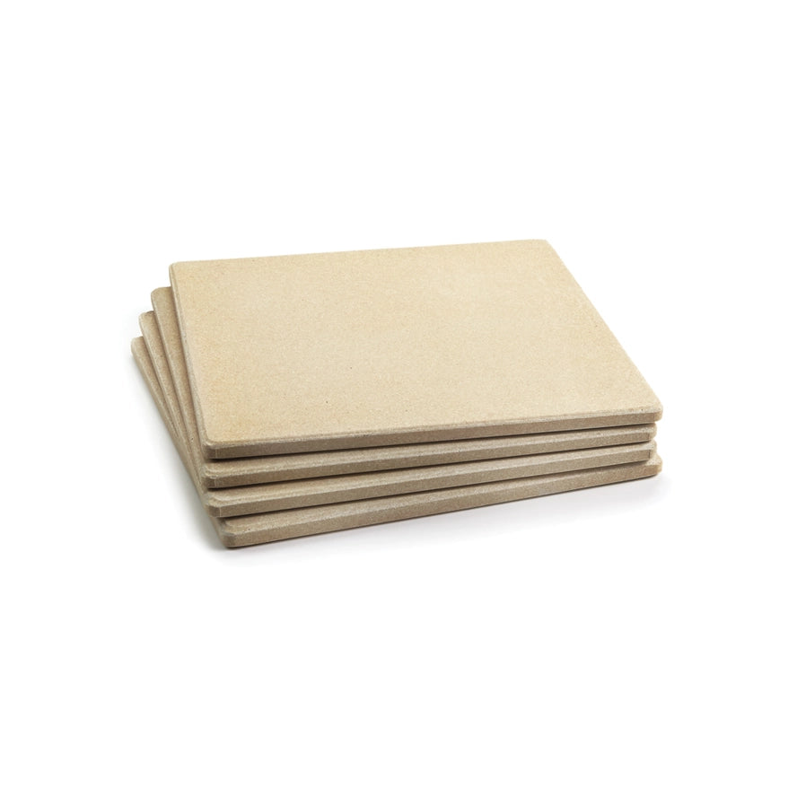 Outset Cordierite Pizza Stone Tiles - Set of 4 Personal 7.5" Grill & Oven Pizza Stones