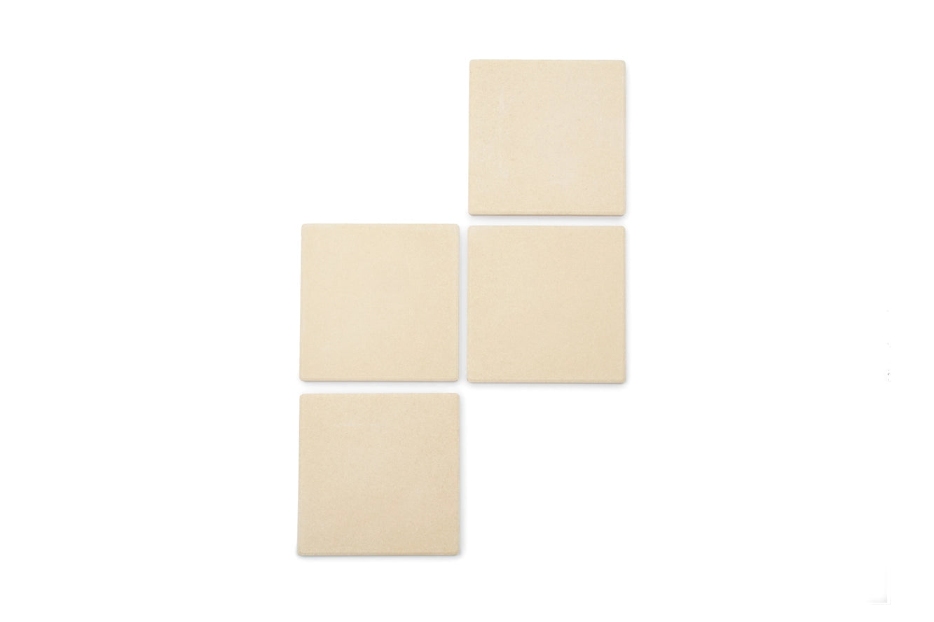 Outset Cordierite Pizza Stone Tiles - Set of 4 Personal 7.5" Grill & Oven Pizza Stones