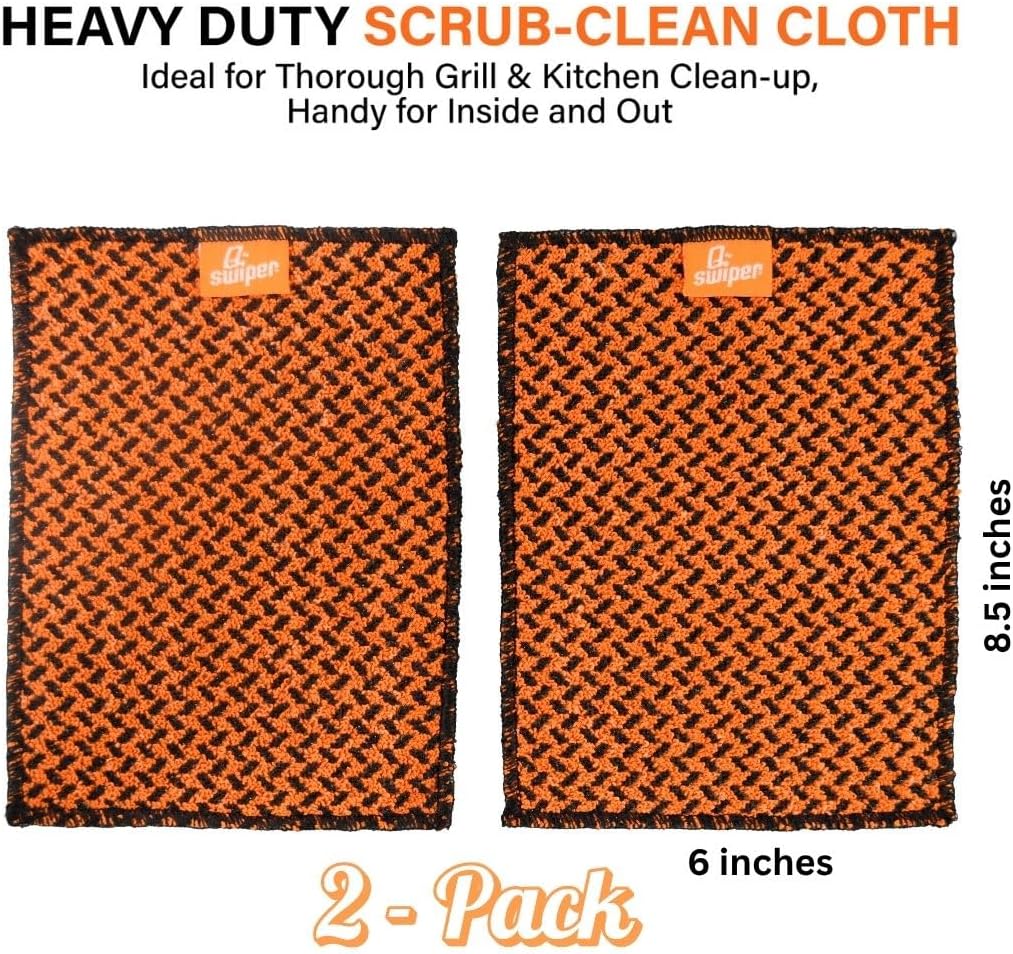 Q-Swiper Scrub-Clean Reusable Grill Cleaning Cloths (2 Pack) by Proud Grill