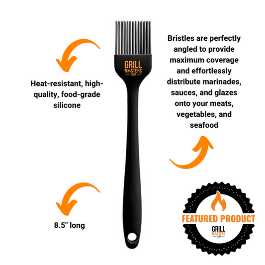 Grill Masters Club 8.5" Silicone BBQ Mop Brush - Black